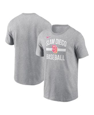 Nike - Men's Heather Gray San Diego Padres City Connect Arched Team Phrase T-Shirt