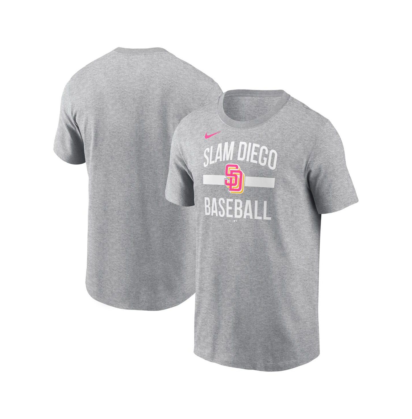 Мужская футболка Nike Heather Gray San Diego Padres City Connect Arched Team Phrase — фото 1
