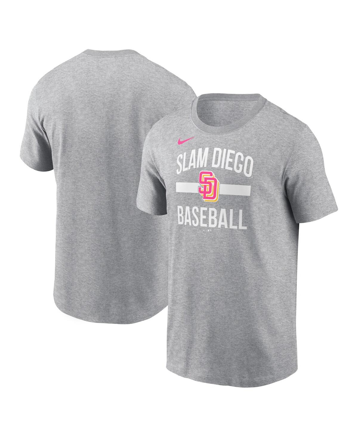 Nike Men's Heather Gray San Diego Padres City Connect Arched Team Phrase T-shirt In Gray