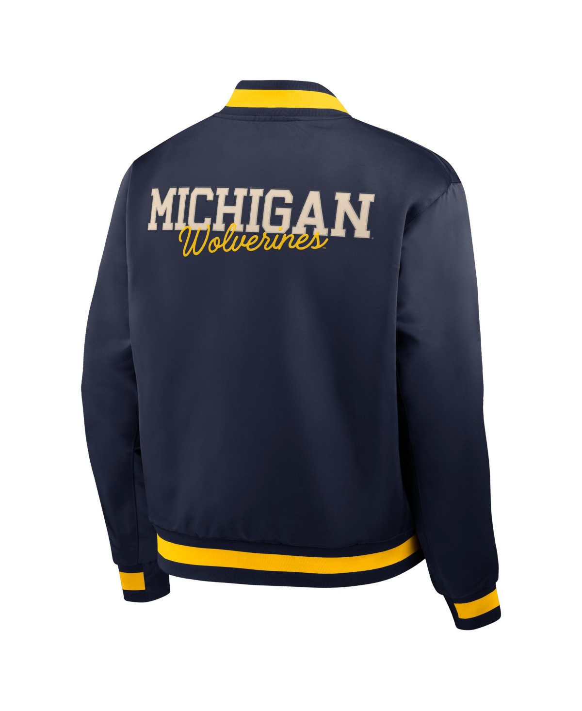 Nike Men's Navy Michigan Wolverines Legacy Full-snap Bomber Jacket In Blue