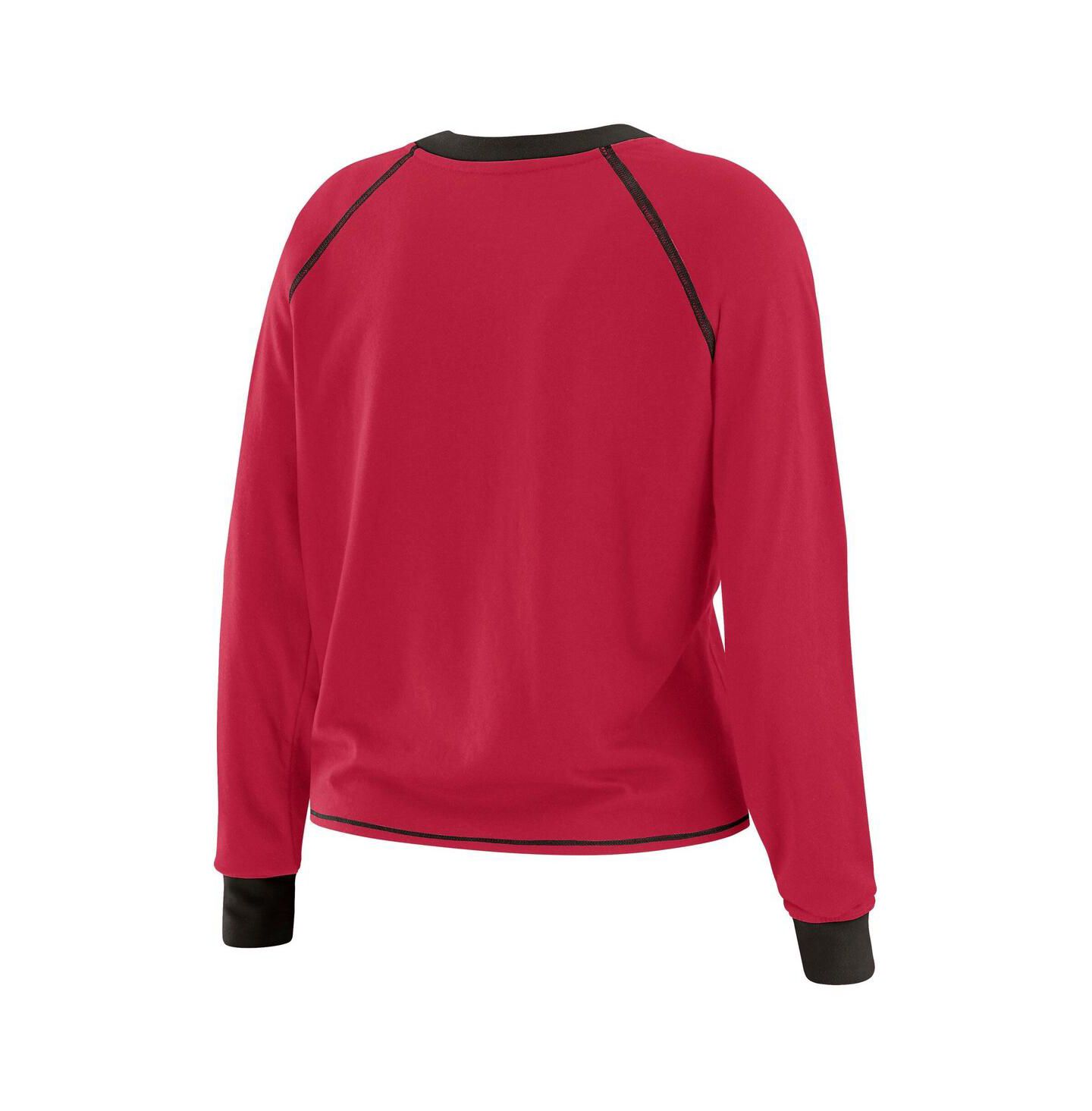 Женский топ WEAR by Erin Andrews Cardinal/Black Arizona Cardinals Tie-Front Long Sleeve — фото 3