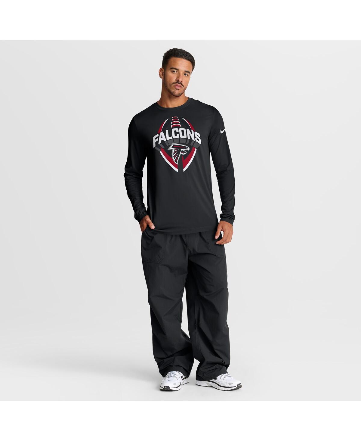 Nike Men's Black Atlanta Falcons Primetime Legend Icon Performance Long Sleeve T-shirt In Black
