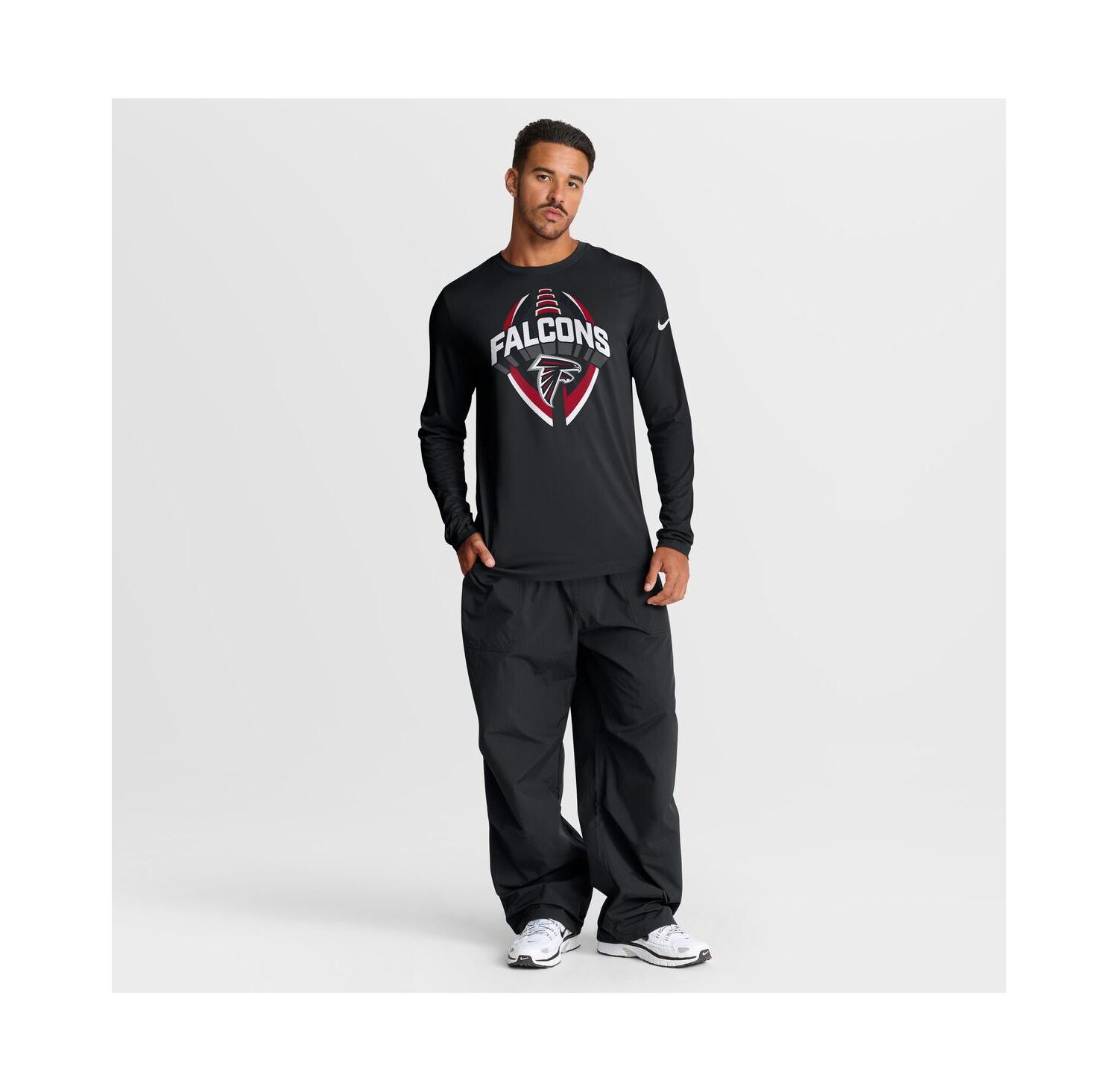 Men's Black Atlanta Falcons Primetime Legend Icon Performance Long Sleeve T-Shirt