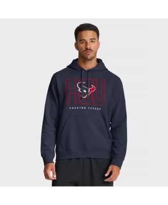 Nike - Men's Navy Houston Texans Busted Play Club Fleece Pullover Hoodie