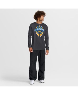 Men's Anthracite Los Angeles Chargers Primetime Legend Icon Performance Long Sleeve T-Shirt