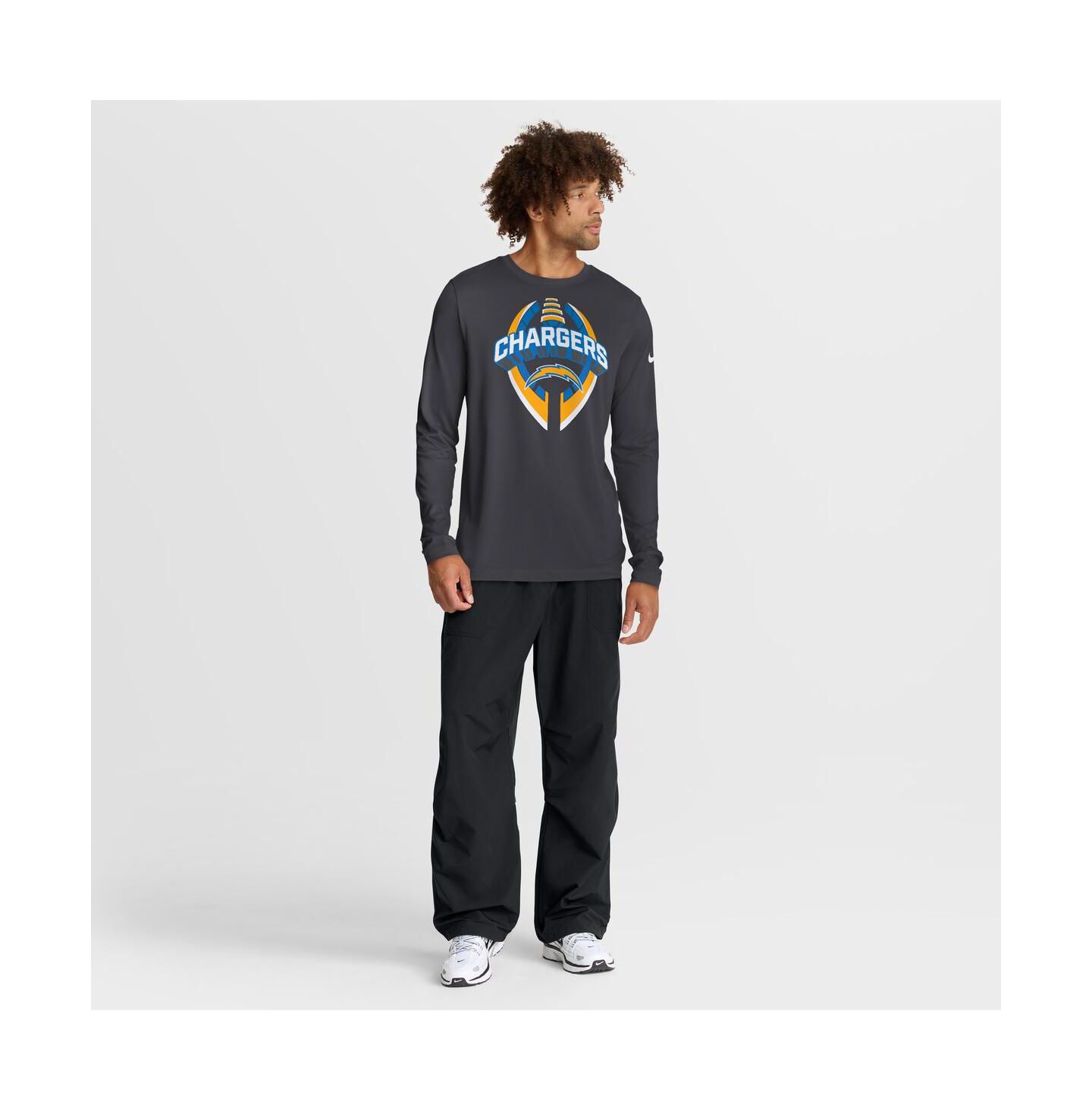 Мужская футболка Nike Anthracite Los Angeles Chargers Primetime Legend Icon Performance Long Sleeve — фото 3