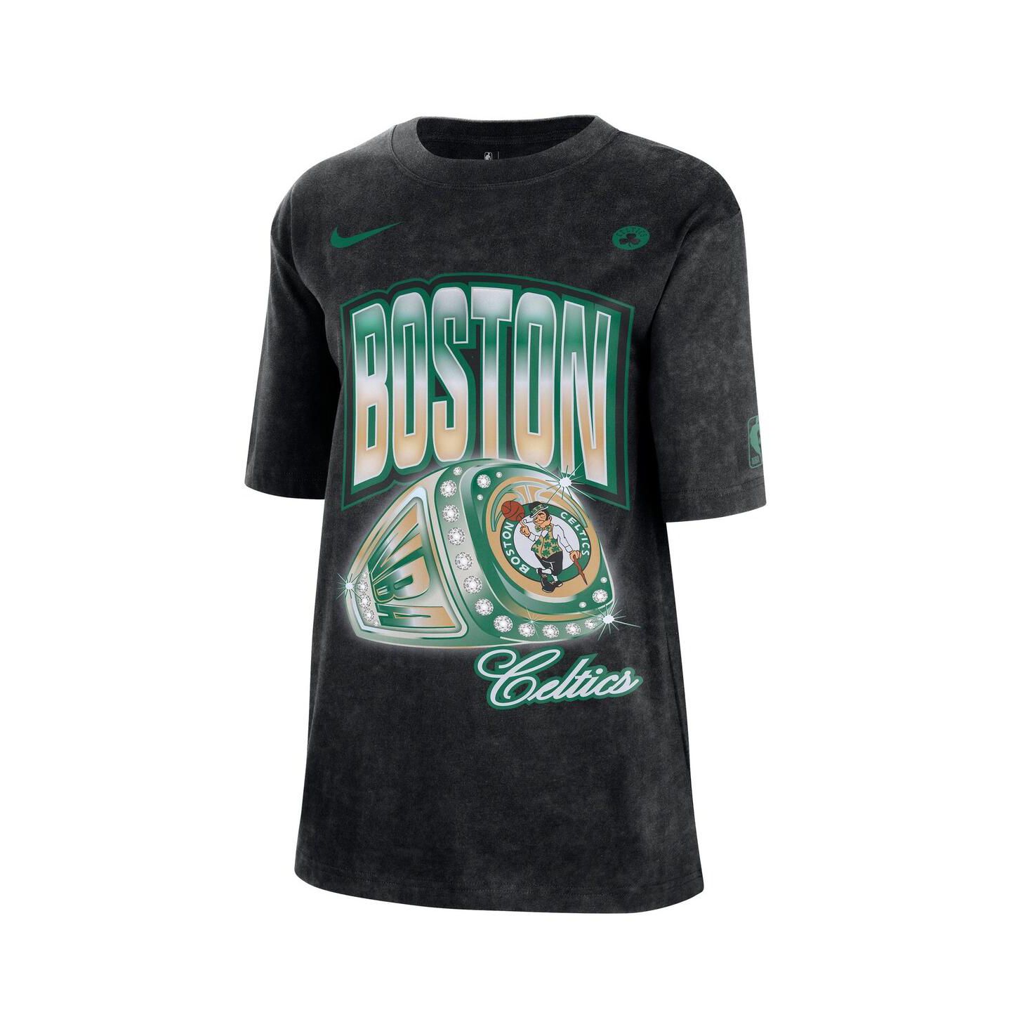 Женская футболка Nike Black Boston Celtics Courtside Original Content Vintage Washed Boyfriend — фото 2