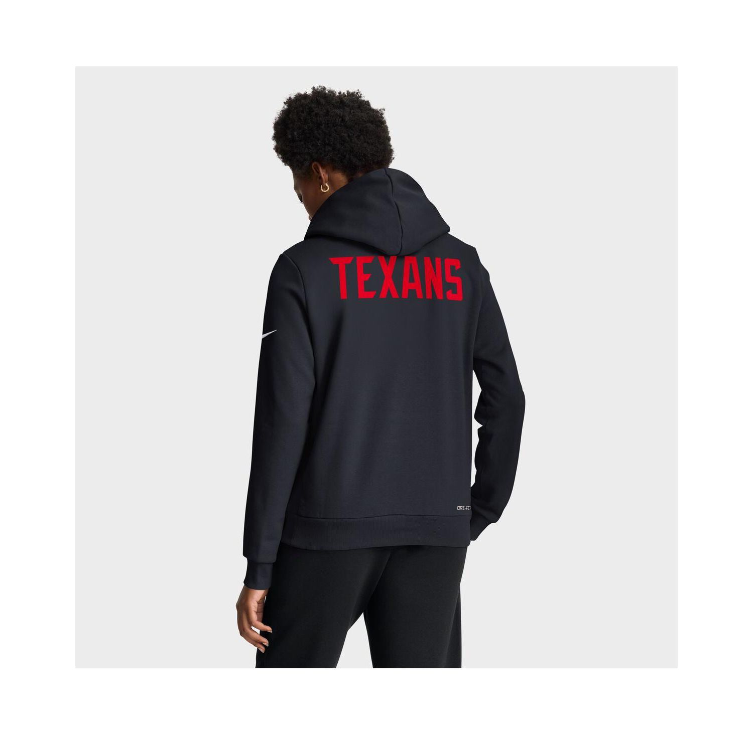 Women's Navy Houston Texans Throwback Sideline Standard Issue Dri-FIT Hoodie