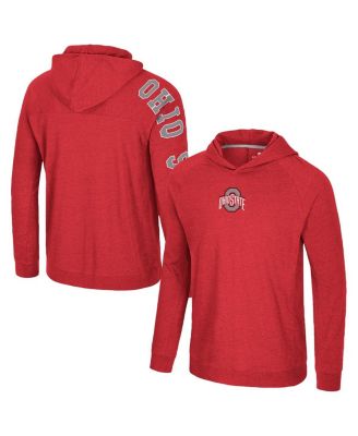 Colosseum - Men's Scarlet Ohio State Buckeyes Back in Business Long Sleeve Raglan Hooded T-Shirt