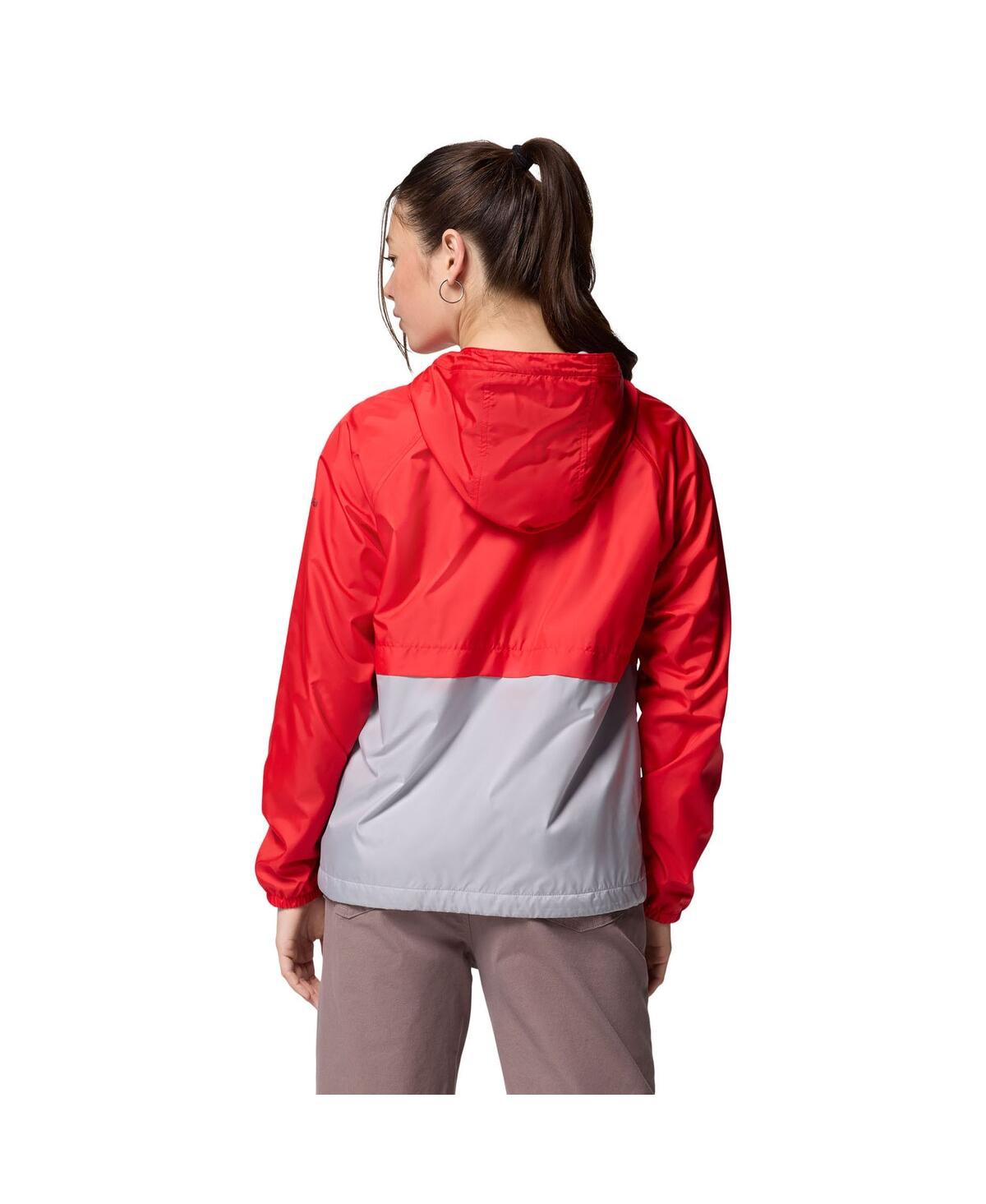Columbia Women's Red/grey Georgia Bulldogs Spire Hoodie Windbreaker In Multi