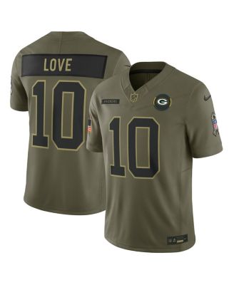 Nike - Men's Jordan Love Olive Green Bay Packers 2025 Salute to Service Limited Jersey