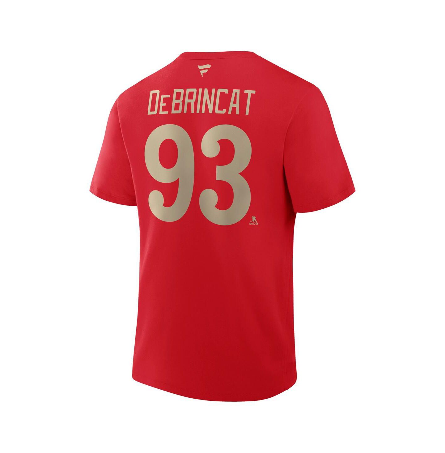 Мужская футболка Fanatics Alex DE Brincat Red Detroit Red Wings Centennial Authentic Stack Name & Number — фото 3