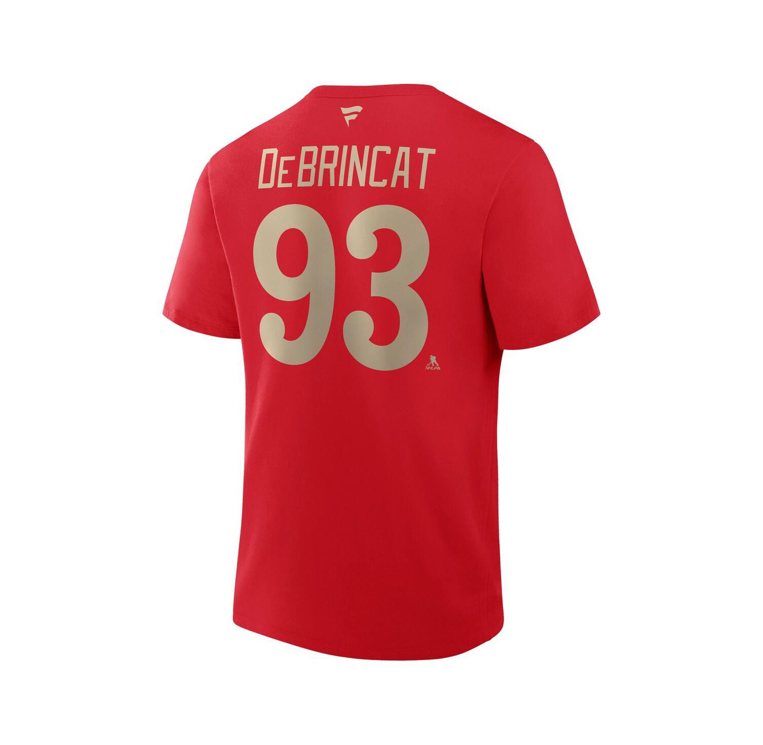 Men's Alex DE Brincat Red Detroit Red Wings Centennial Authentic Stack Name & Number T-Shirt