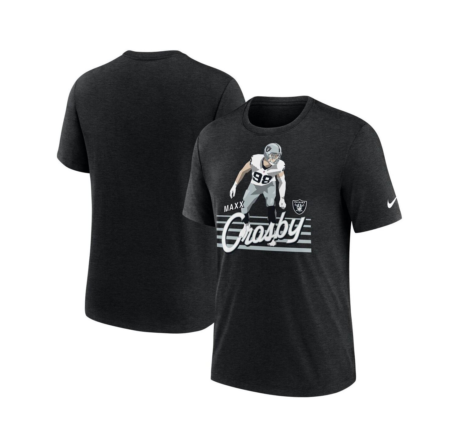 Men's Maxx Crosby Heather Black Las Vegas Raiders Player Graphic T-Shirt