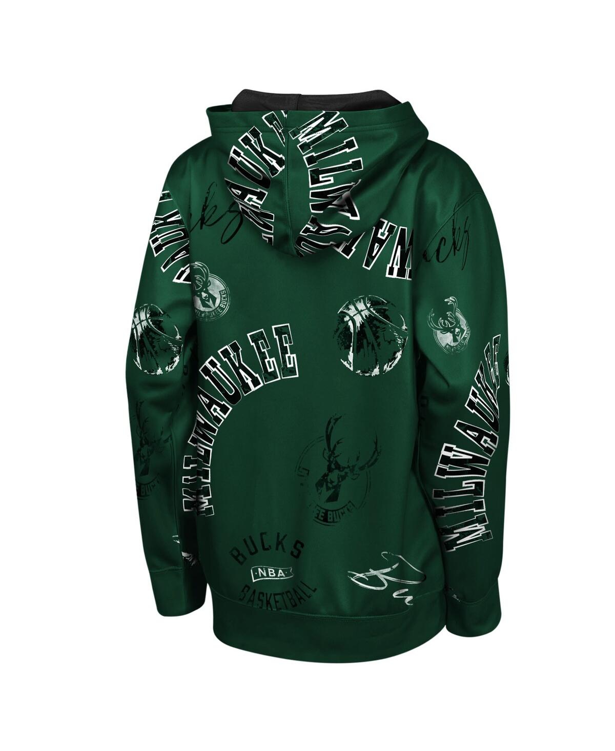 Outerstuff Big Boys and Girls Hunter Green Milwaukee Bucks Moving Violation Hoodie