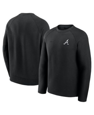 Nike - Men's Black Atlanta Braves Tech Fleece Raglan Sweatshirt