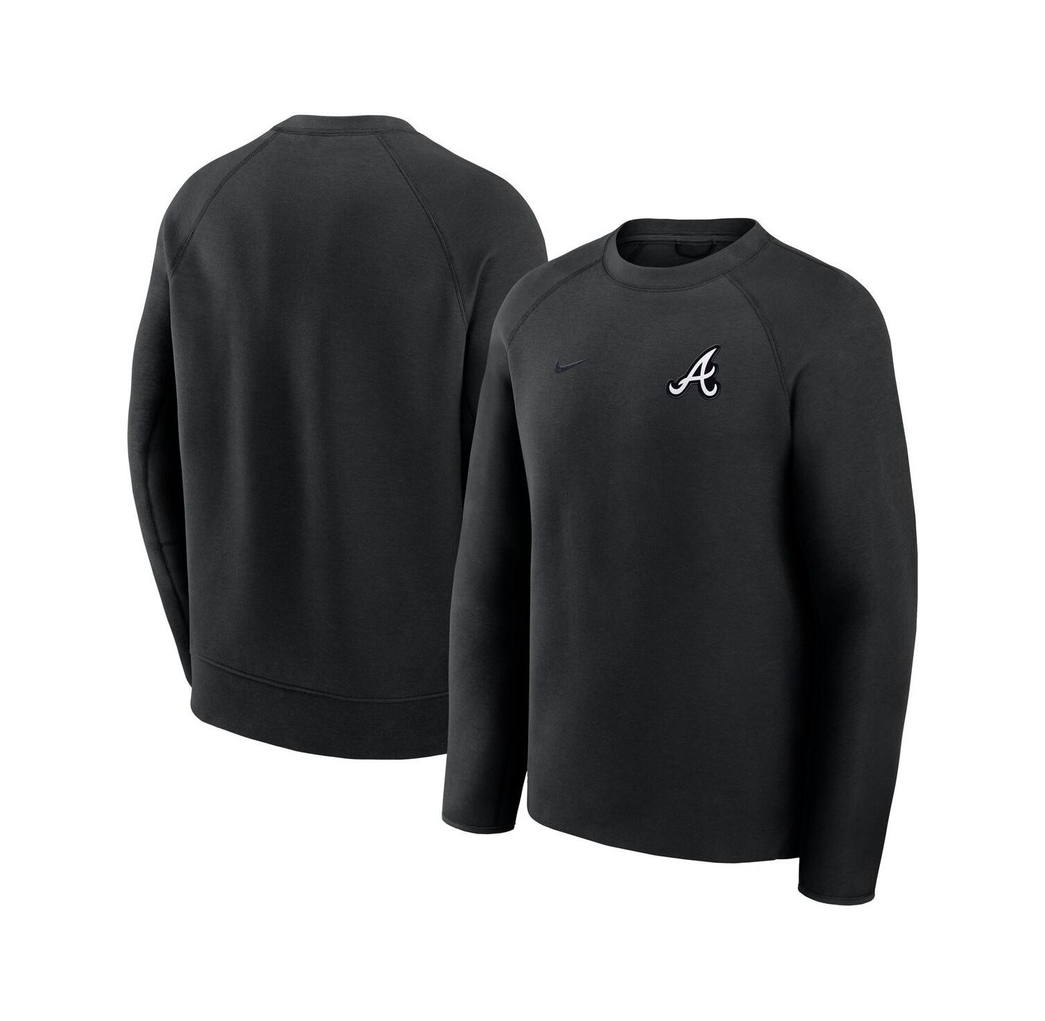 Men's Black Atlanta Braves Tech Fleece Raglan Sweatshirt