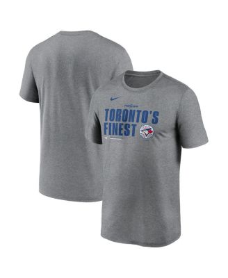 Nike - Men's Heather Charcoal Toronto Blue Jays 2025 MLB Postseason Legend Dri-FIT T-Shirt