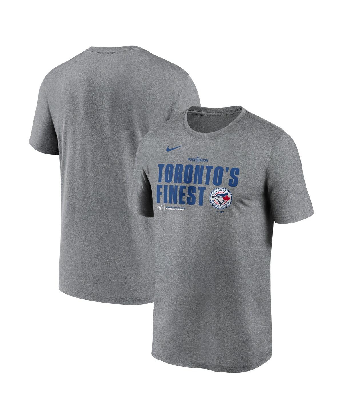 Nike Men's Heather Charcoal Toronto Blue Jays 2025 Mlb Postseason Legend Dri-fit T-Shirt