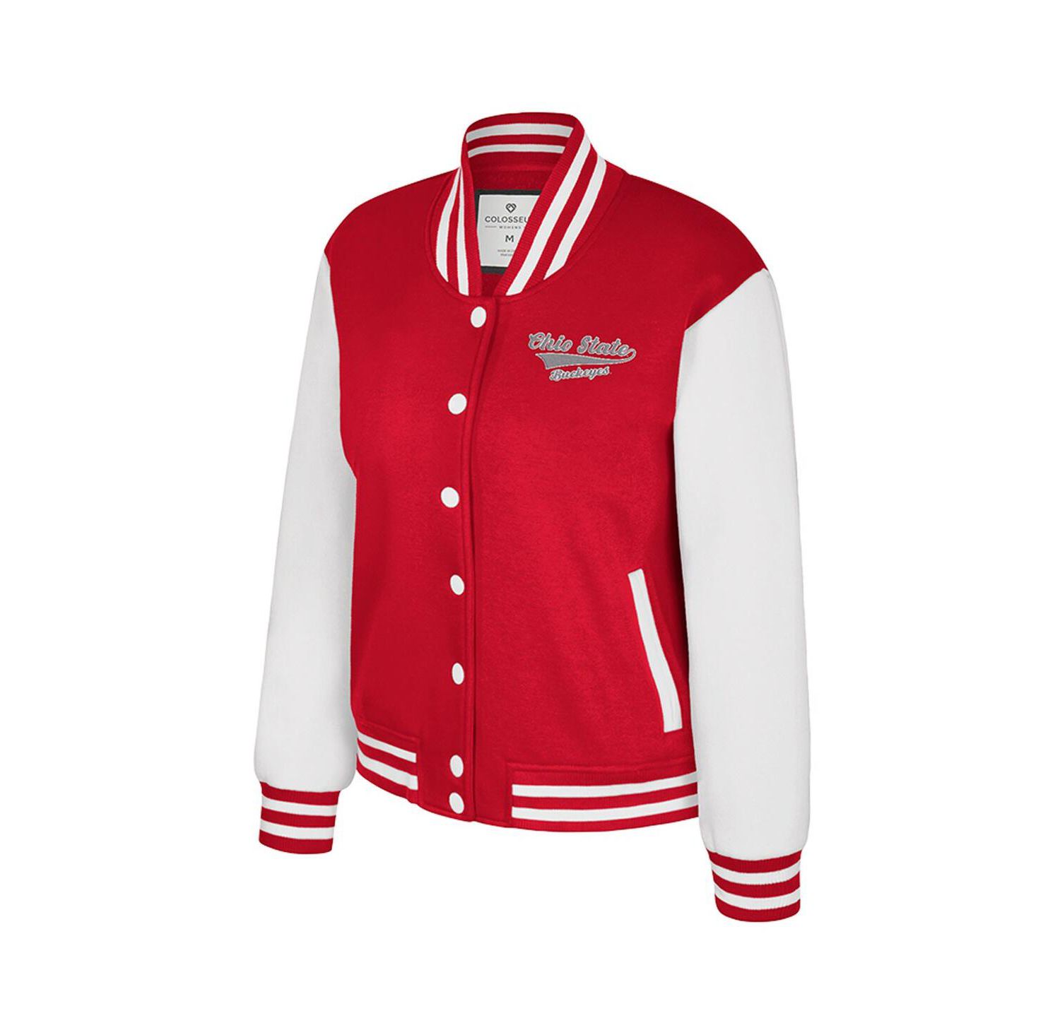 Women's Scarlet Ohio State Buckeyes French Baguette Full Snap Fleece Jacket