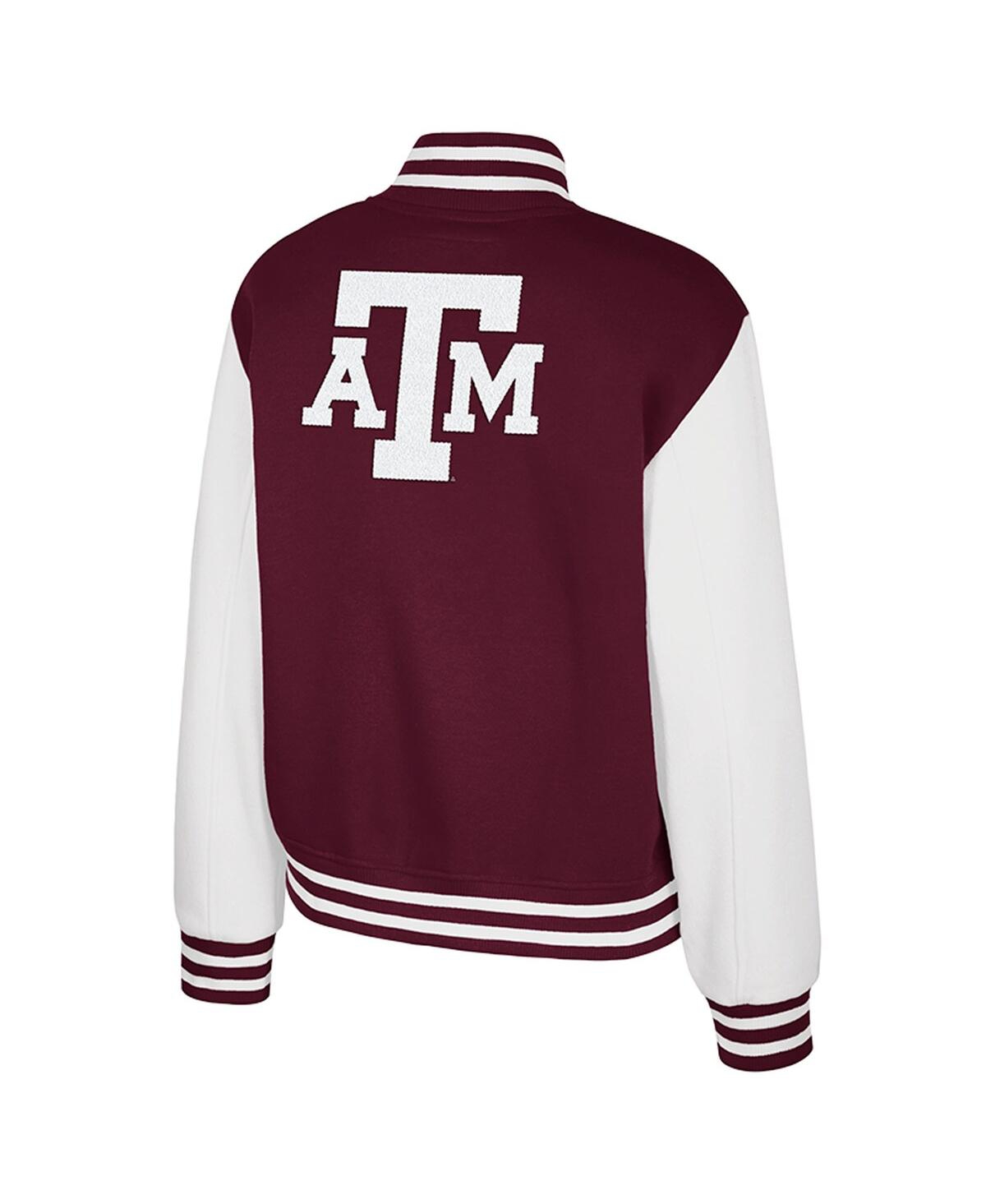 Colosseum Women's Maroon Texas A M Aggies French Baguette Full Snap Fleece Jacket In Burgundy