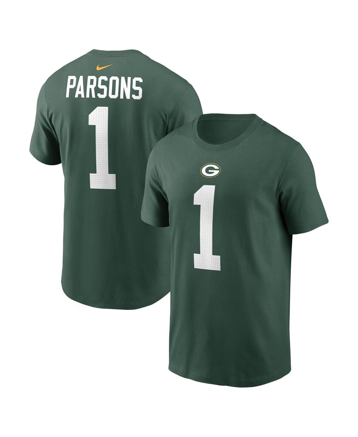 Мужская футболка Micah Parsons Green с именем и номером команды Green Bay Packers от Micah Parsons Green