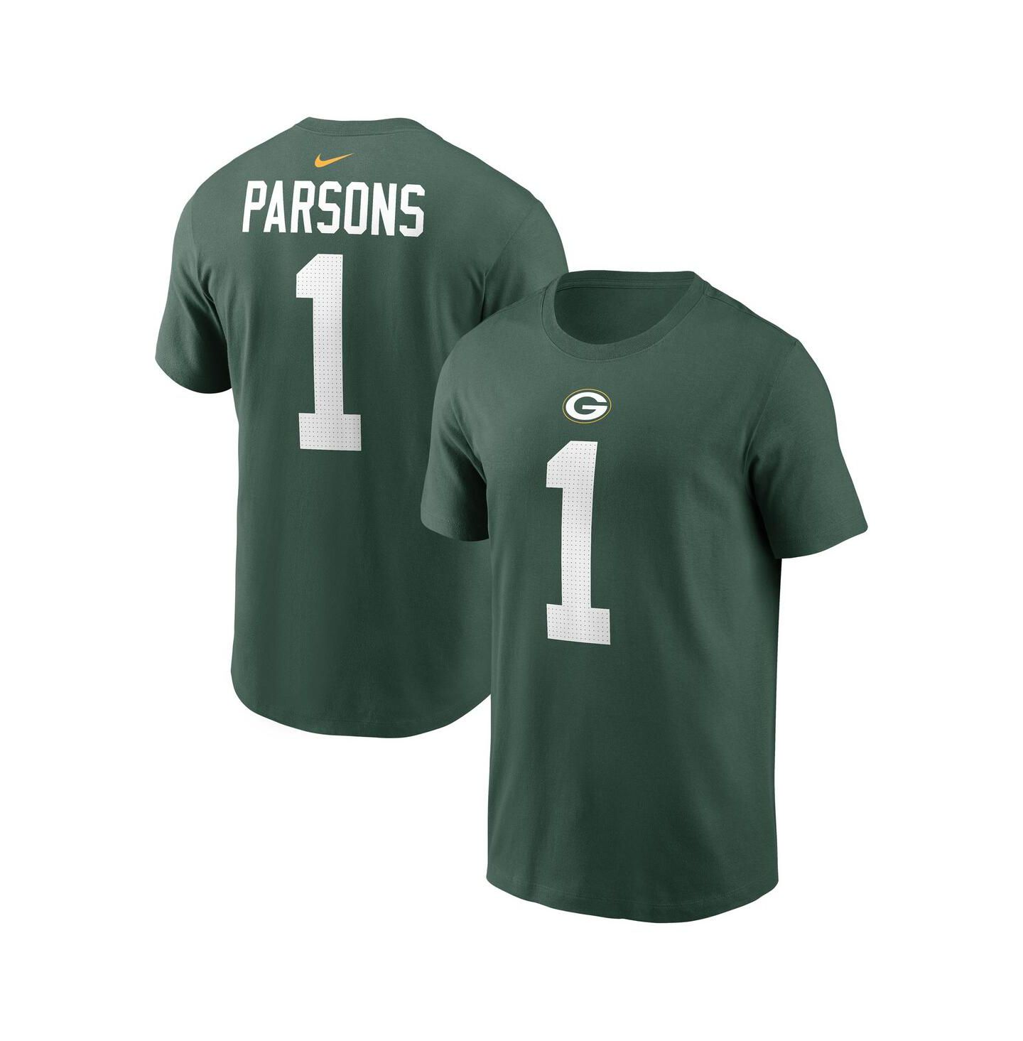 Мужская футболка Nike Micah Parsons Green Green Bay Packers Name & Number — фото 1