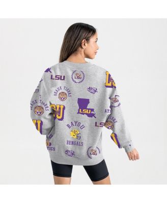 Women's Gray LSU Tigers Always on Repeat Fleece Sweatshirt