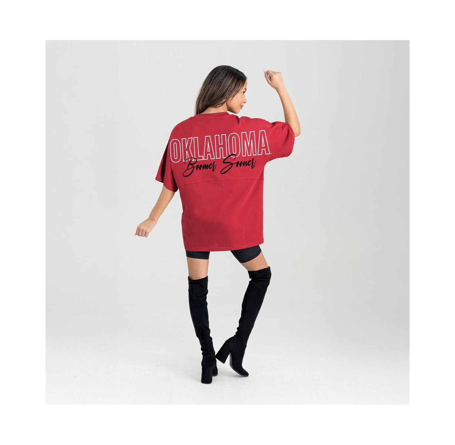 Women's Crimson Oklahoma Sooners Oversized Back at Ya T-Shirt