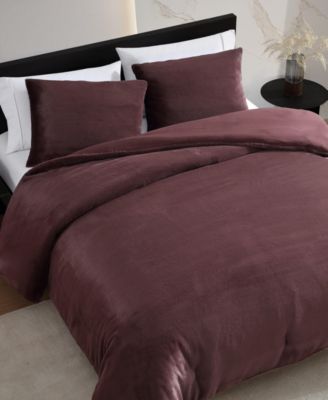 Signature Solid Faux Fur 3-Pc. Comforter Set, King