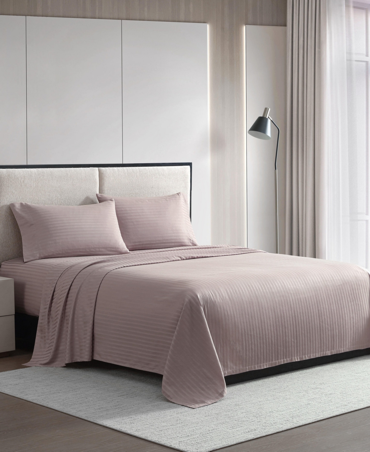 Vera Wang Solid Dobby Stripe T290 4-Pc. Sheet Set