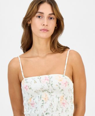 Juniors' Tiered-Skirt Sleeveless Mini Dress