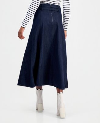 Women's Ria Belted Denim Midi Skirt 
