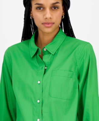 Jeans Women's Roll-Tab Button-Front Shirt