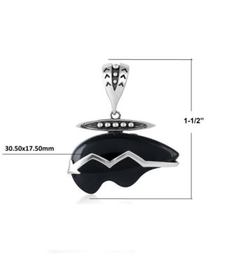 Sterling Silver Black Onyx Bear Pendant Enhancer