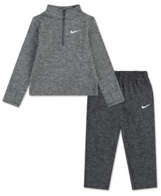 Nike - Boys Toddler 2T-4T 2-Piece Quarter-Zip Sunset T-Shirt and Pants Set