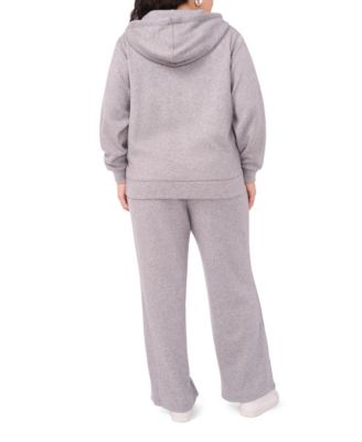 Plus Size Long Sleeve Zip-Up Hoodie Jacket