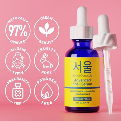 Korean Skin Care Advanced Snail Mucin Serum Niacinamide Serum K Beauty Skincare