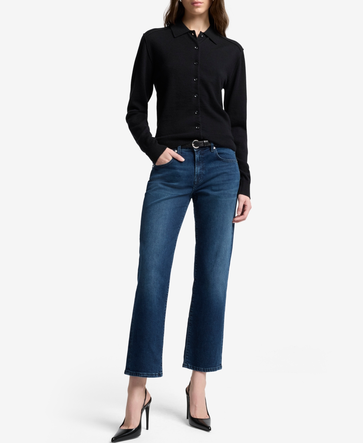 7 For All Mankind Calie Ankle Straight Leg Jeans In Blue