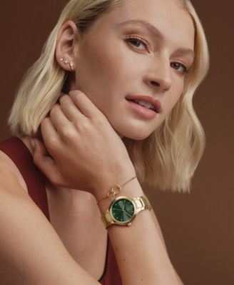 Women's Gift Set Gold Tone Stainless Steel Bracelet Watch, 34mm