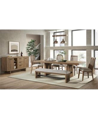 Bench, 64"" Wood Backless in Weathered Oak Bench