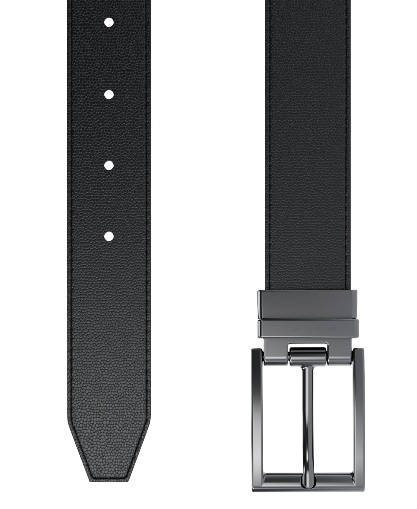 Мужской ремень Michael Kors 31MM Classic Reversible Dress Belt, цвет: Чёрный — фото 3