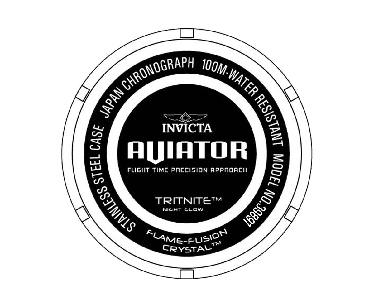 Invicta Men's 39891 Aviator Quartz Multifunction Grey Dial Watch
