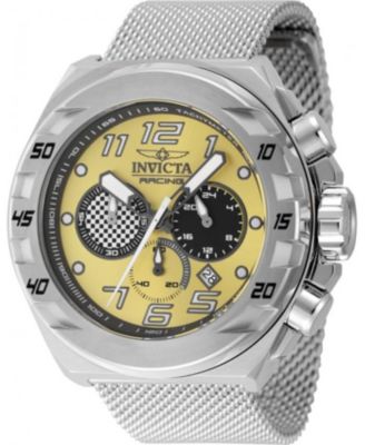 Men's 47199 Invicta Racing Quartz Chronograph Black, Yellow Dial Watch