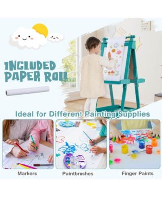 Foldable Easel for Kids 3-in-1 Double-sided Art Easel with Chalkboard