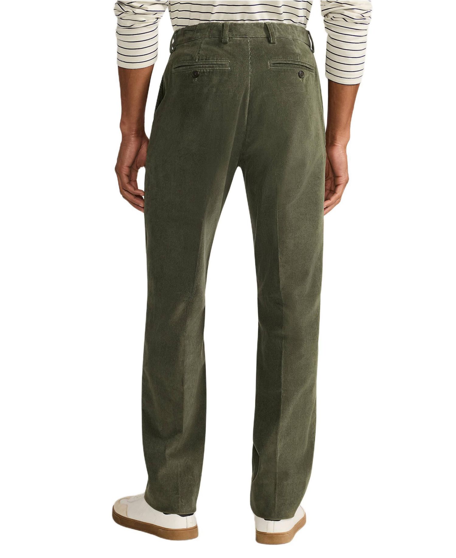 Men's Corduroy Comfort Waist Classic Fit Plain Front Pant