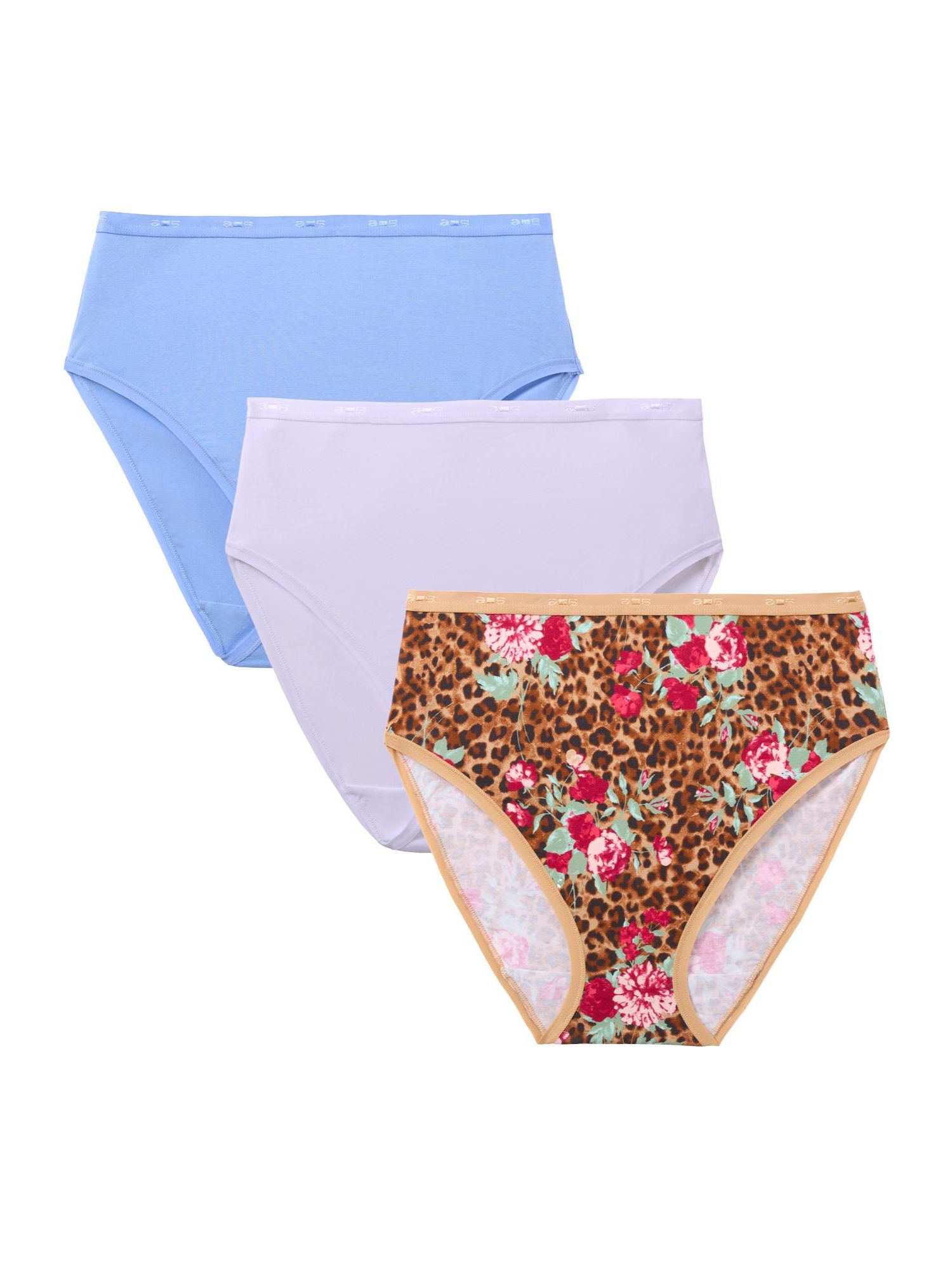 Women's Hi-Cut Cotton/Spandex Panty 3-Pack