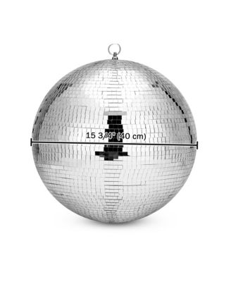 16" Large Disco Ball Mirror Big Hanging Glass Decor for 70s 80s Party Events Wedding DJ Dance Club Stage Lighting Silver