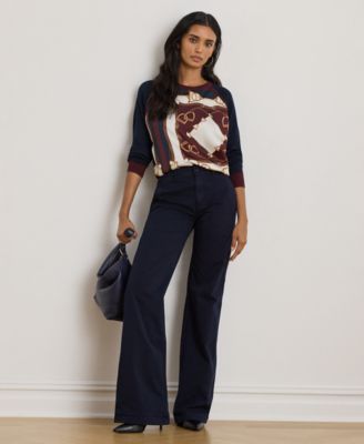 Petite Equestrian Print Sweater