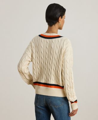 Petite Cable-Knit Cricket Sweater